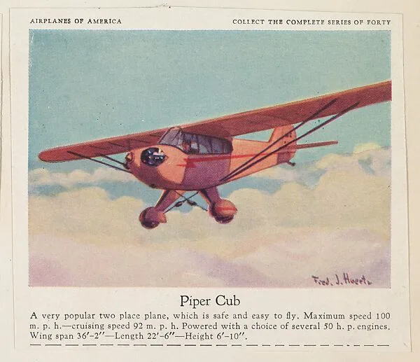 Piper Club, collector card from the Airplanes of America series (D2), issued by the Kelley Baking Company to promote Kelley's Bread — Kelley Baking Company