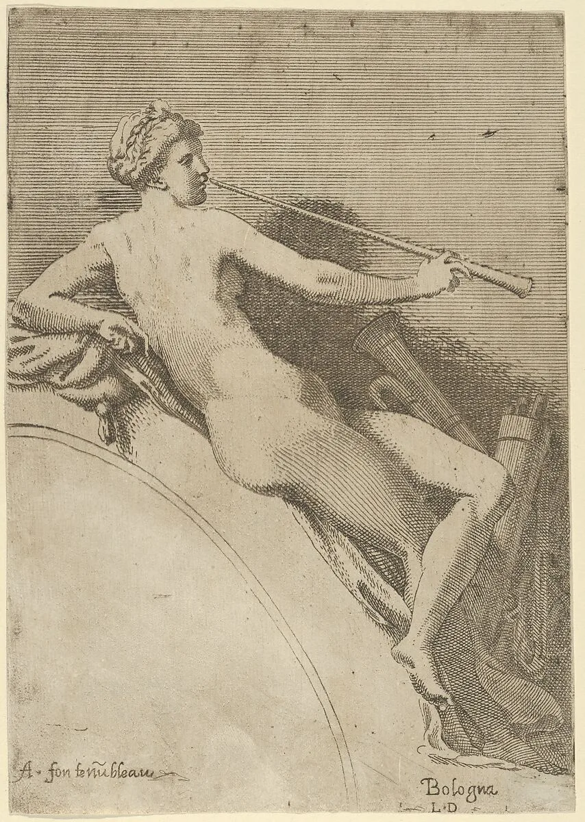 Euterpe, from "Twelve Muses and Goddesses" — Francesco Primaticcio|Léon Davent