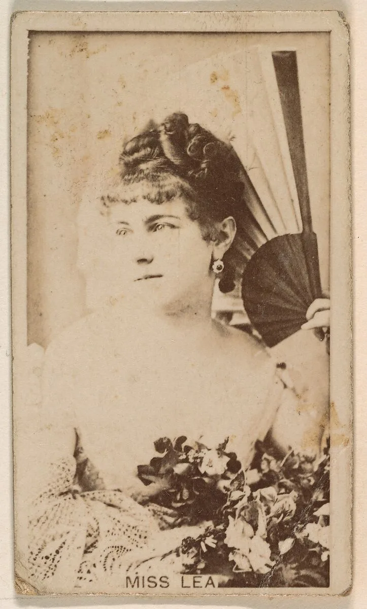 Miss Lea, from the Actresses series (N245) issued by Kinney Brothers to promote Sweet Caporal Cigarettes — Kinney Brothers Tobacco Company