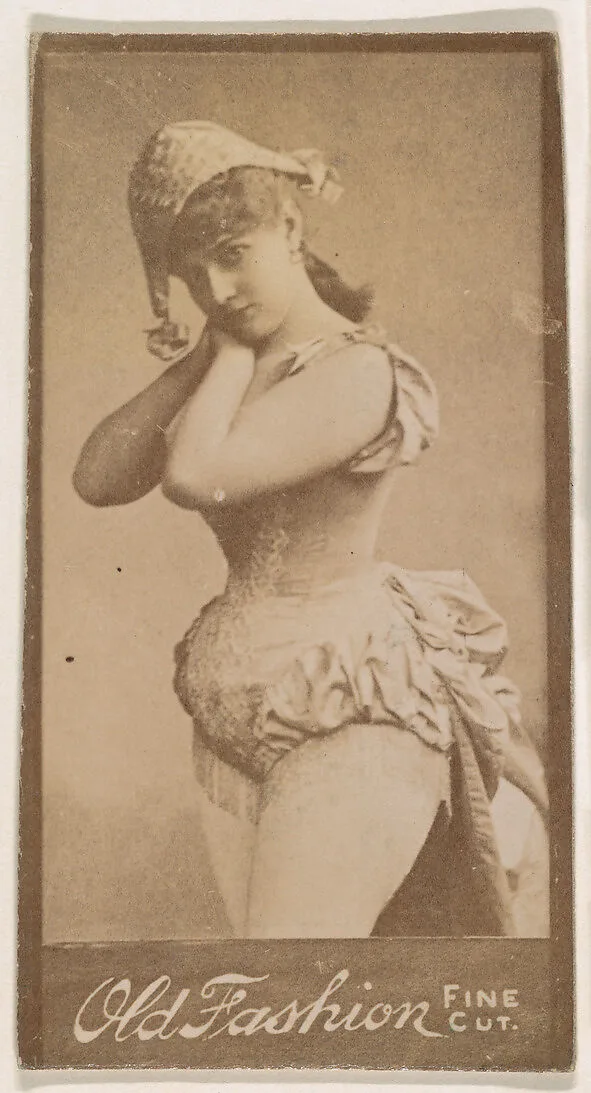 Actress resting face on hands, from the Actresses series (N664) promoting Old Fashion Fine Cut Tobacco — Unknown
