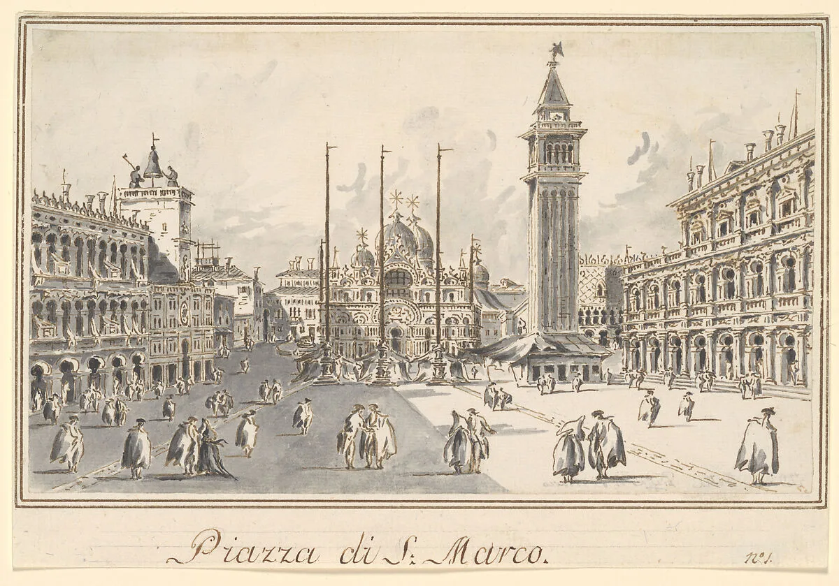 Piazza San Marco, Looking toward the Basilica — Giacomo Guardi