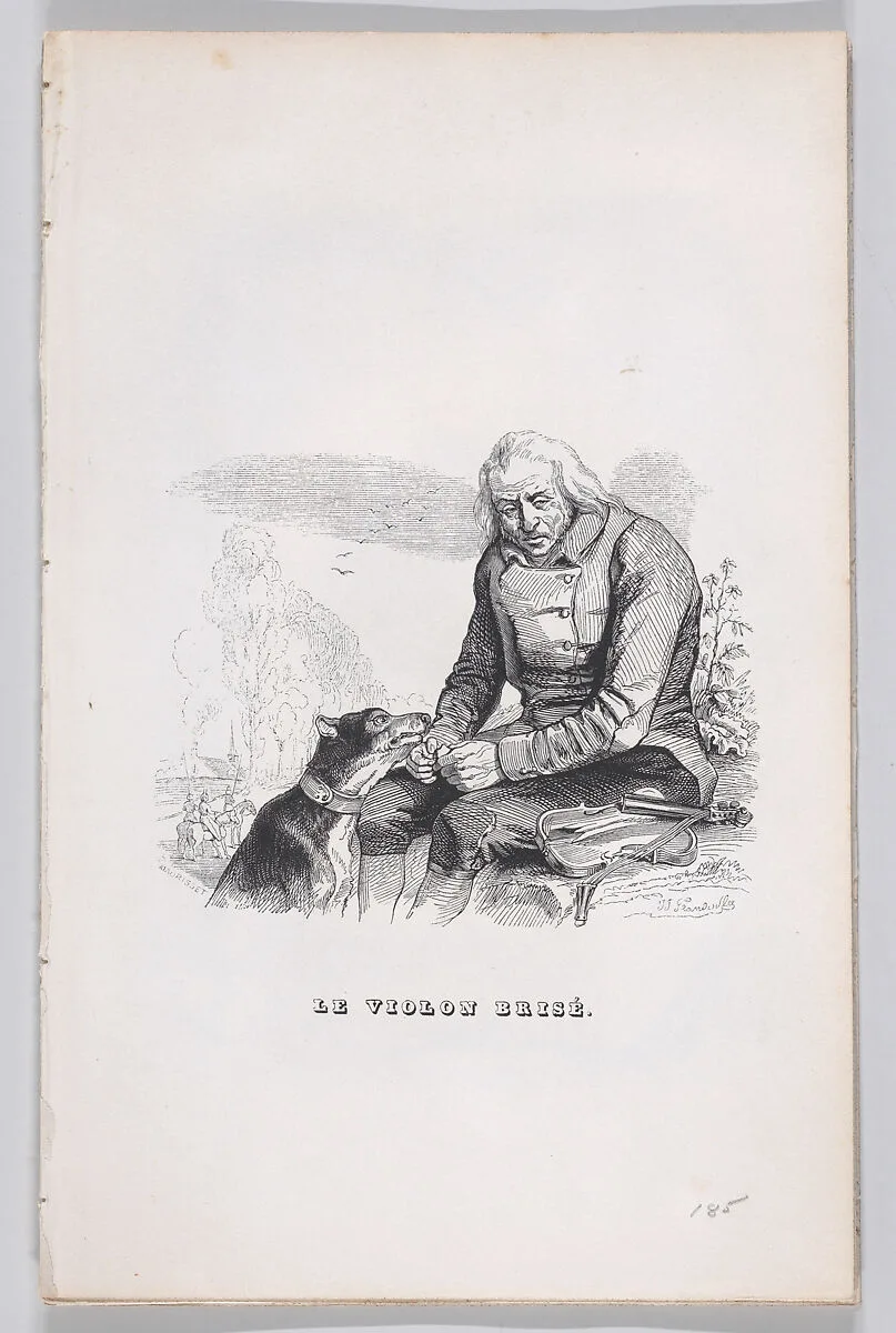 "The Broken Violin" from The Complete Works of Béranger — J. J. Grandville|Pierre Jean de Béranger|Fournier & Perrotin|Théodore Maurisset