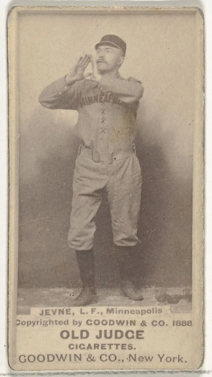 Frederick B. "Ned" Jevne, Left Field, Minneapolis, from the Old Judge series (N172) for Old Judge Cigarettes — Goodwin & Company