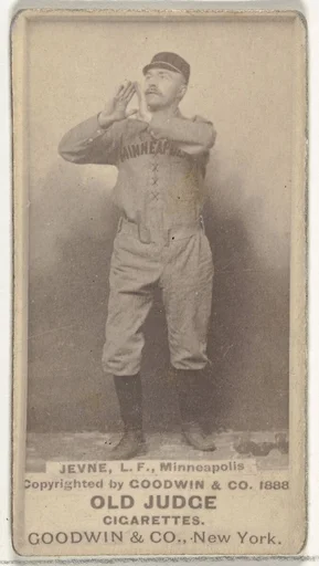 Frederick B. "Ned" Jevne, Left Field, Minneapolis, from the Old Judge series (N172) for Old Judge Cigarettes