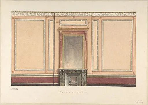 Coffee Room Elevation, Pompeian style