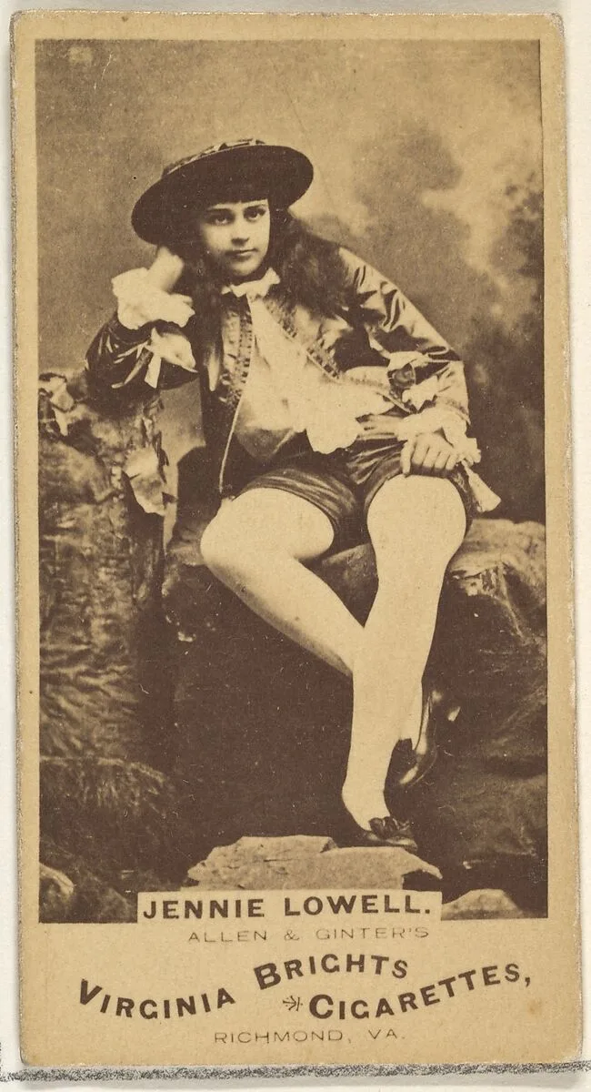 Jennie Lowell, from the Actors and Actresses series (N45, Type 1) for Virginia Brights Cigarettes — Allen & Ginter