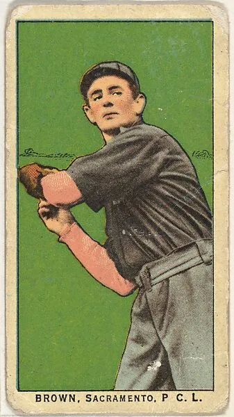 Brown, Sacramento, Pacific Coast League, from the "Obak Baseball Players" set (T212), issued by the American Tobacco Company to promote Obak Mouthpiece Cigarettes — American Tobacco Company