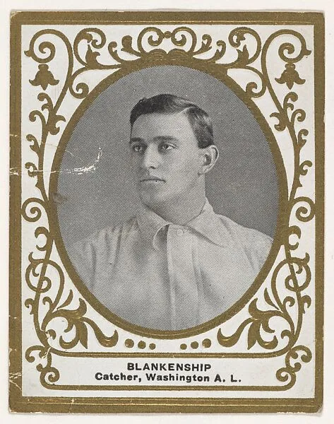 Blankenship, Catcher, Washington, American League, from the Baseball Players (Ramlys) series (T204) issued by the Mentor Company to promote Ramly and T.T.T. Turkish Cigarettes — Carl Homer Studios, Boston|Mentor Company, Boston