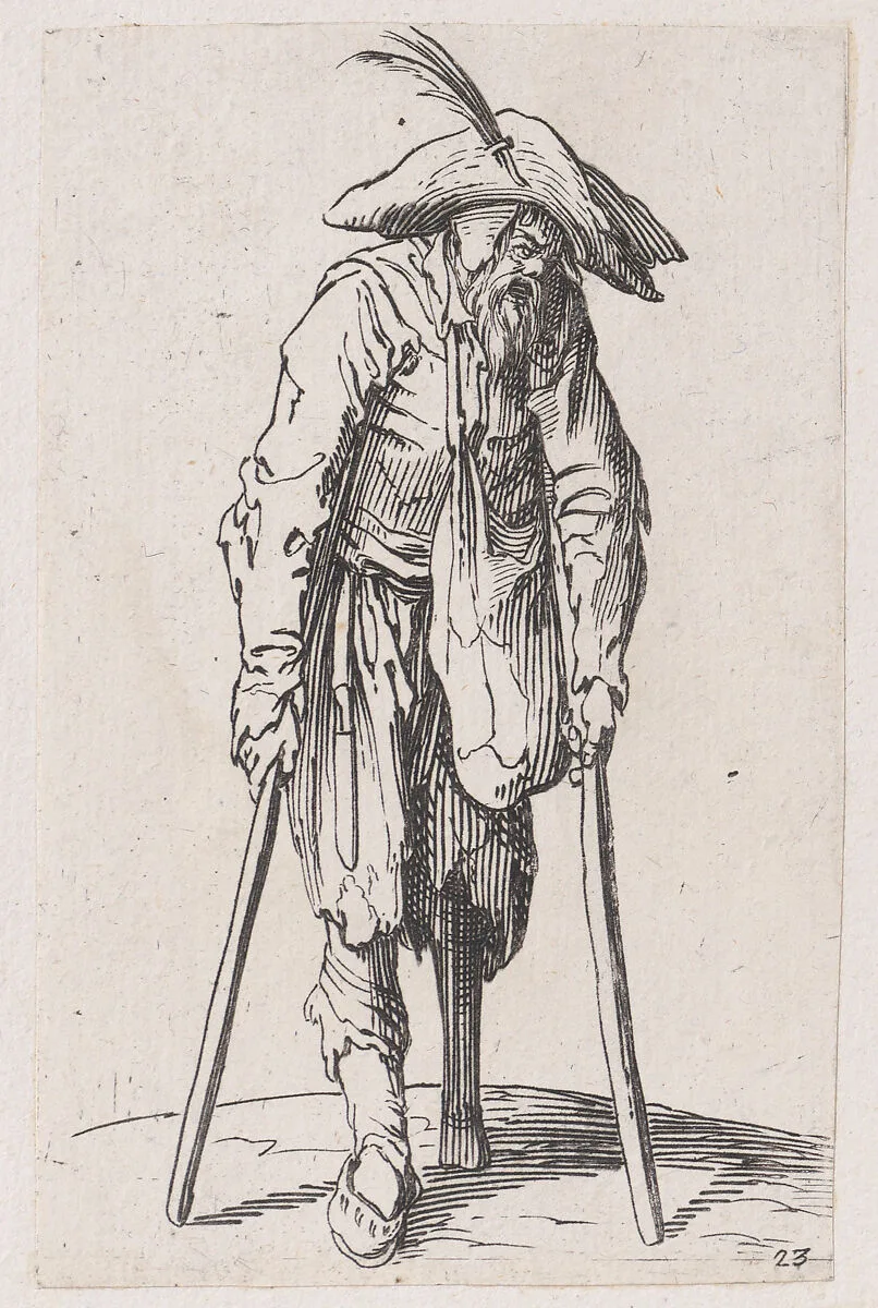 Reverse Copy of Le Gentilhomme aux Mains Jointes (The Gentleman with his Hands Joined), from La Noblesse (The Nobility) — Jacques Callot|Anonymous