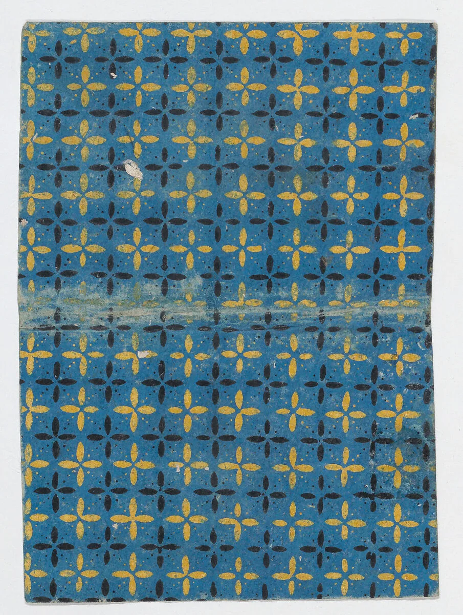 Book cover with blue and yellow cross pattern — Anonymous