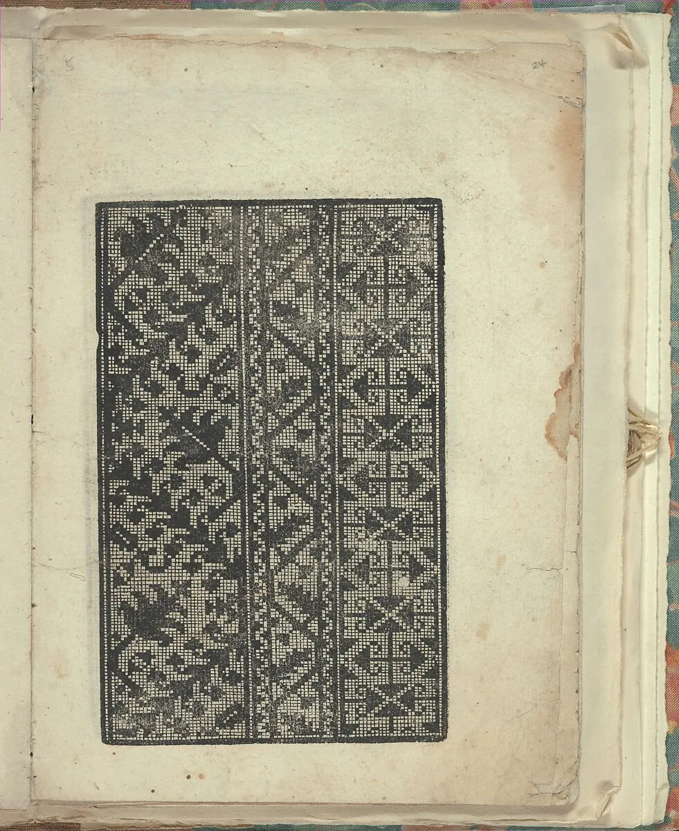 Opera Nova Universali intitulata Corona di racammi, page 24 (recto) — Giovanni Andrea Vavassore