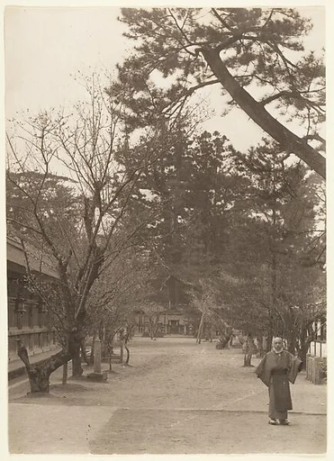 [Garden Scene with Young Man Working]