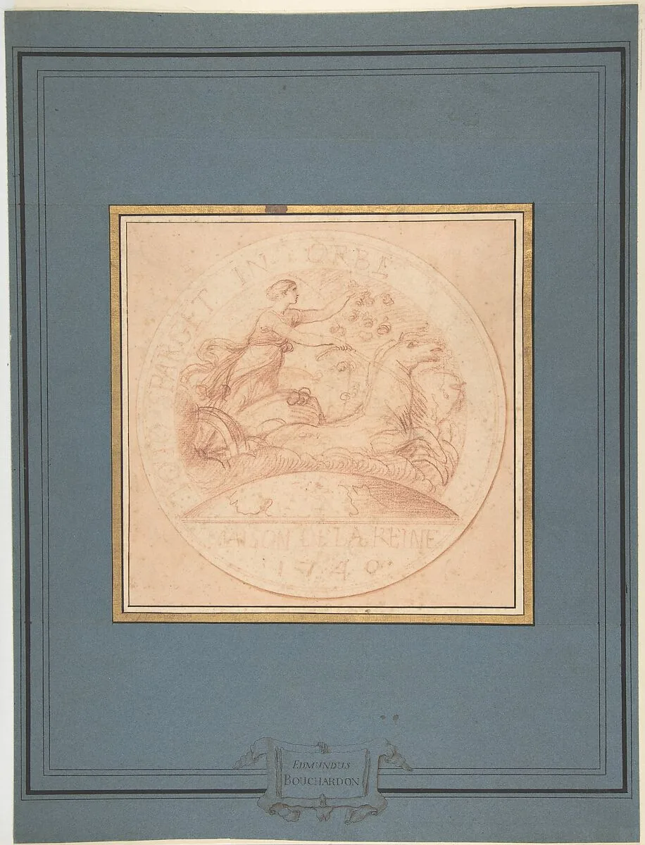 Design for a jeton or a token: Maison de la Reine 1740 — Edme Bouchardon
