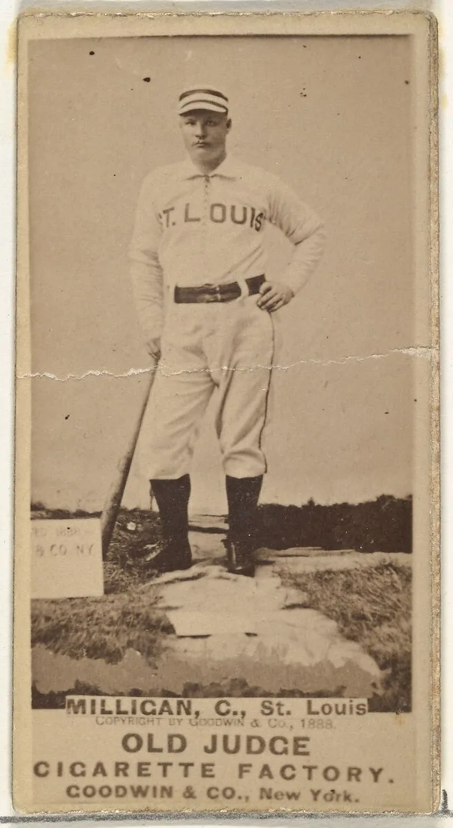 Jocko Milligan, Catcher, St. Louis Browns, from the Old Judge series (N172) for Old Judge Cigarettes — Goodwin & Company