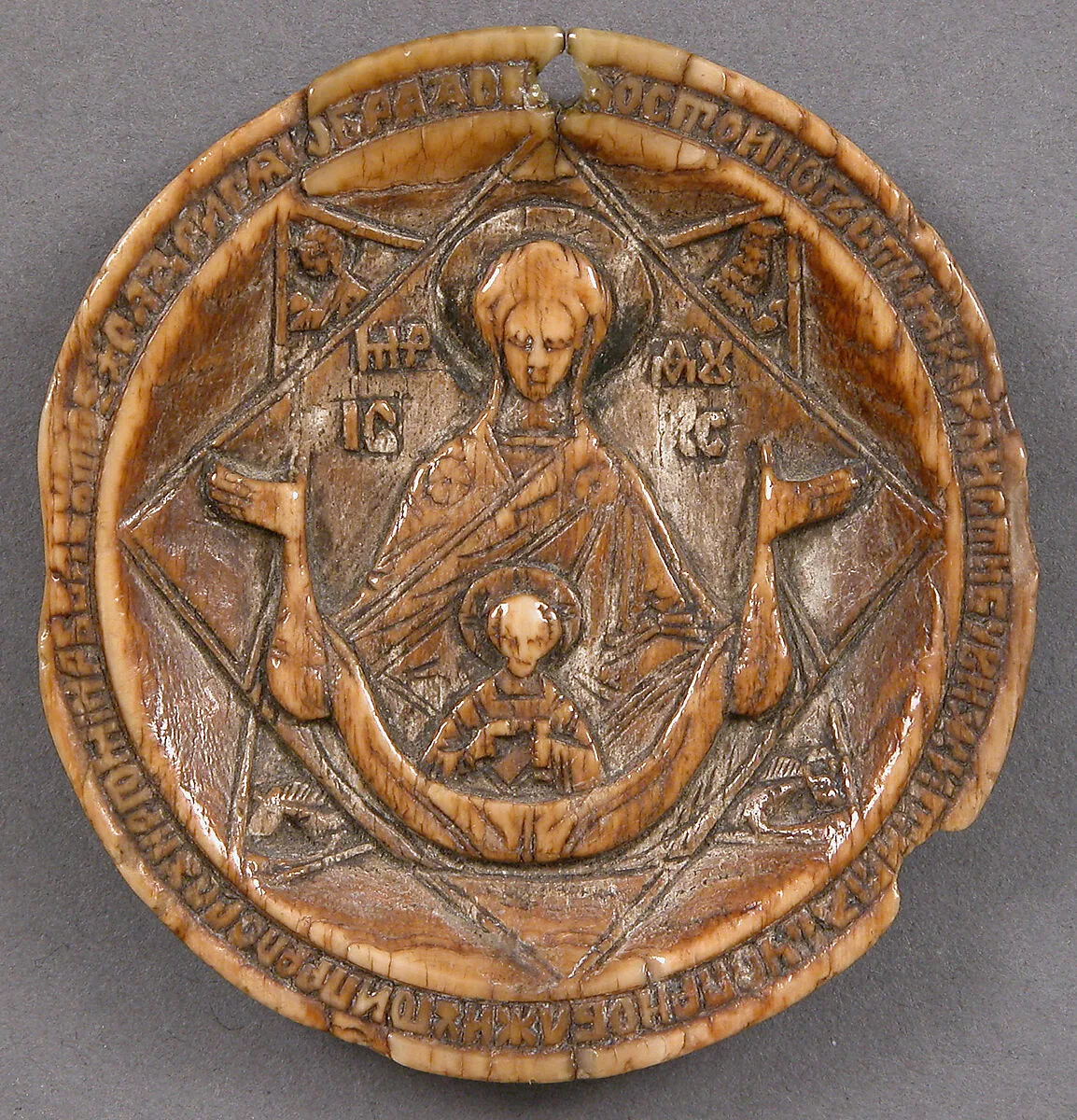 Disk from a Panagiarion with the Virgin and Child — Unknown