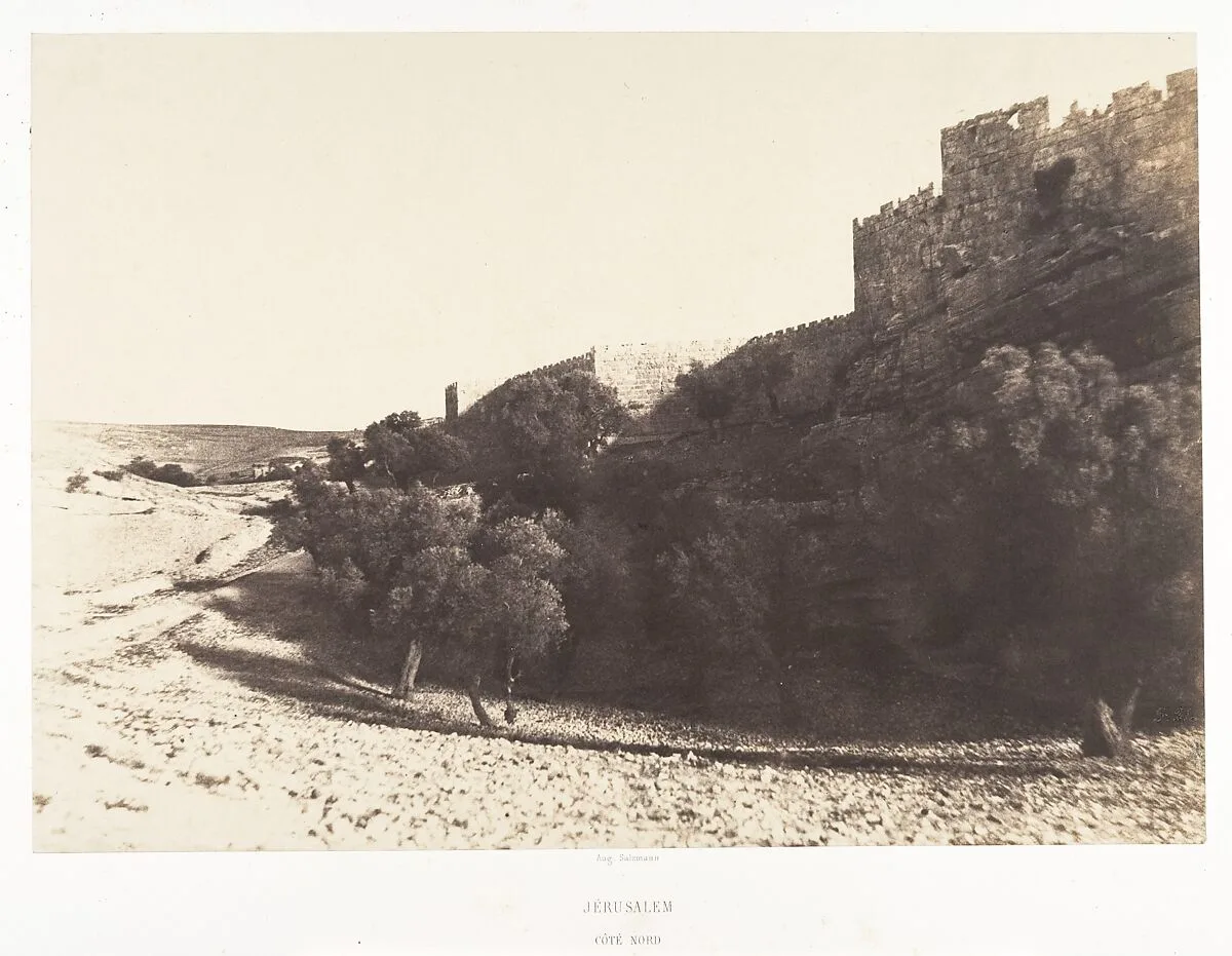 Jérusalem, Côté Nord de Jérusalem — Auguste Salzmann|Imprimerie photographique de Blanquart-Évrard, à Lille