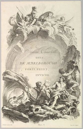 Frontispice pour le "Tombeau de John Churchill, duc de Marlborough" (Frontispiece for the "Tomb of John Churchill, Duke of Marlborough"), from Tombeaux des Princes, des Grands Capitaines et autres Hommes illustres (Tombs of Princes, Great Captains, and other Illustrious Men)