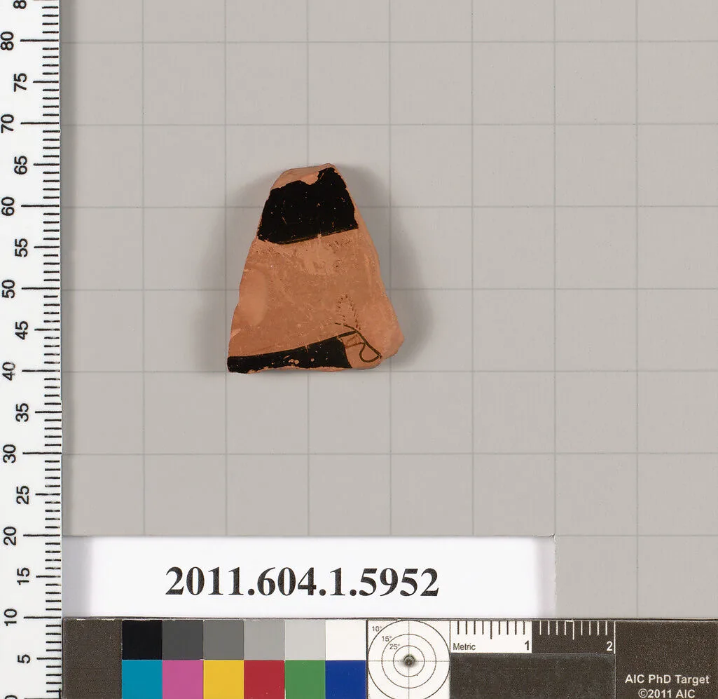 Terracotta fragment of a kylix (drinking cup) — Skythes