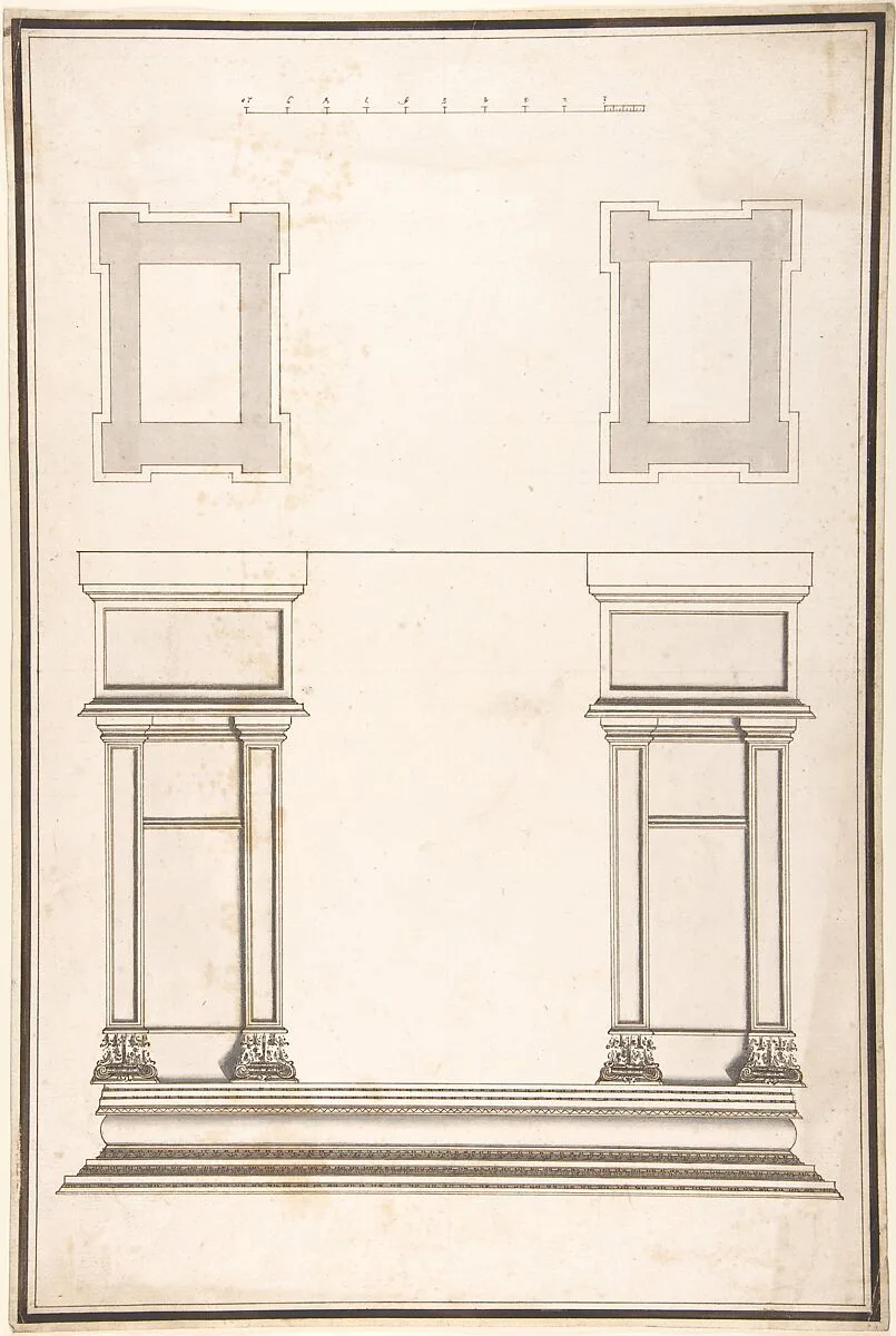 Entrance Portal: Plan and Elevation, Each Pier Consisting of Two Pilasters — Antonio Maria Visentini