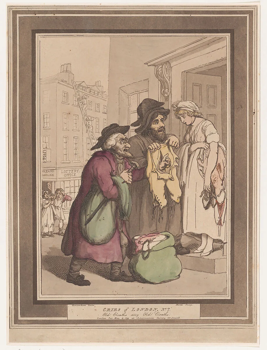 Cries of London, No. 7, Old Clothes — R. Ackermann|Thomas Rowlandson|Henri Merke