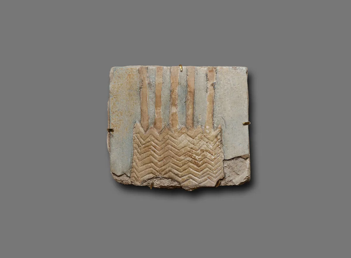 Tile with five stems of a papyrus plant — Unknown