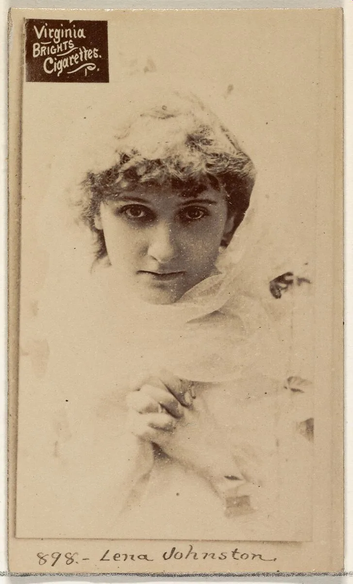 Card 898, Lena Johnston, from the Actors and Actresses series (N45, Type 2) for Virginia Brights Cigarettes — Allen & Ginter