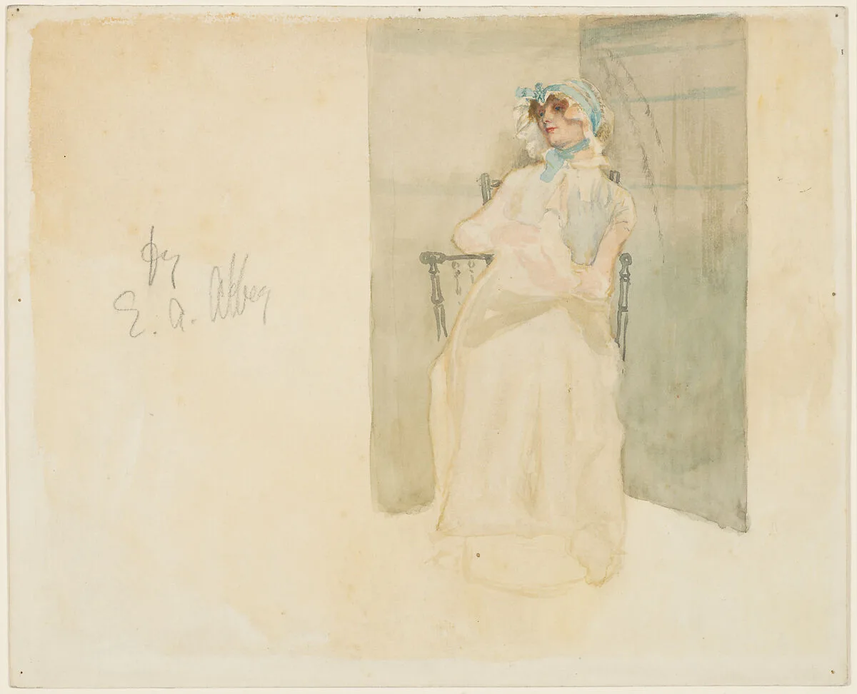 The Hat with the Blue Ribbons — Edwin Austin Abbey