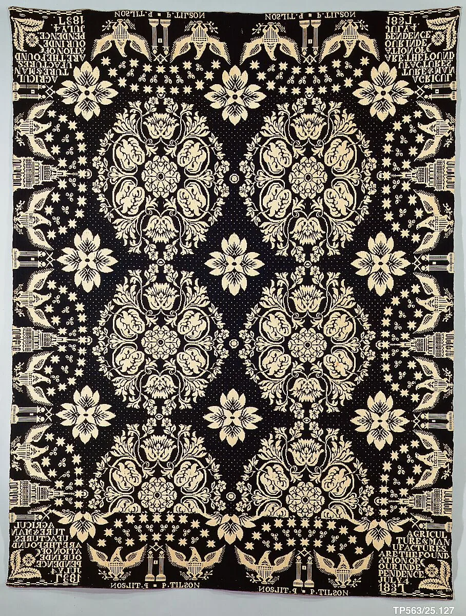 Coverlet, Agriculture & Manufactures pattern — Unknown