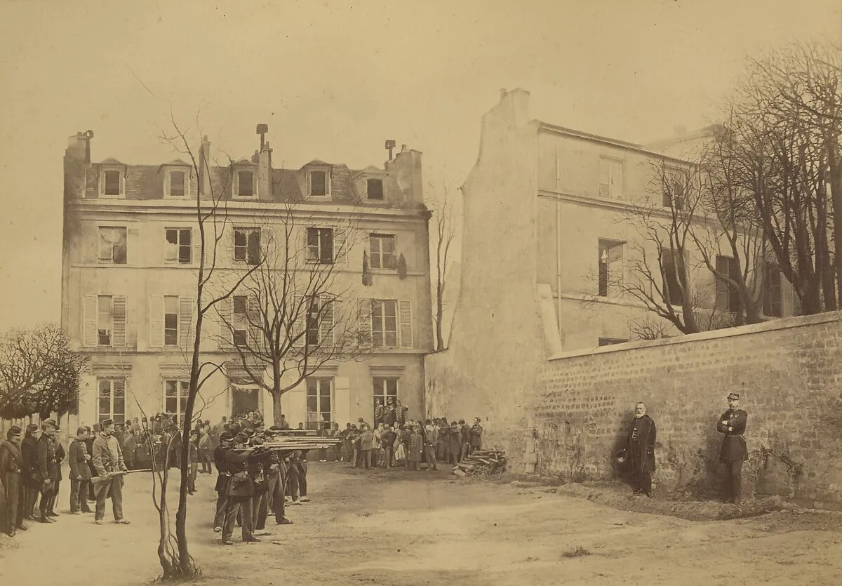 Assassinat des généraux Clément Tomas et Jules Lecomte, rue des Rosiers 6 à Montmartre deans la journée du 18 mars 1871 — Ernest Eugène Appert