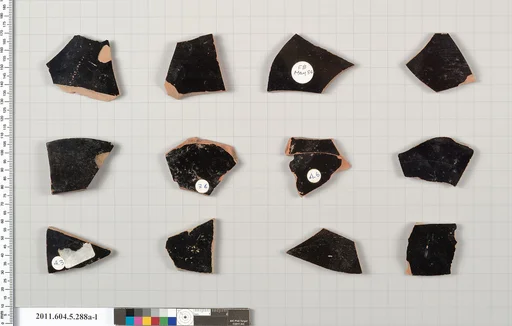 Terracotta fragments of kylikes (drinking cups)