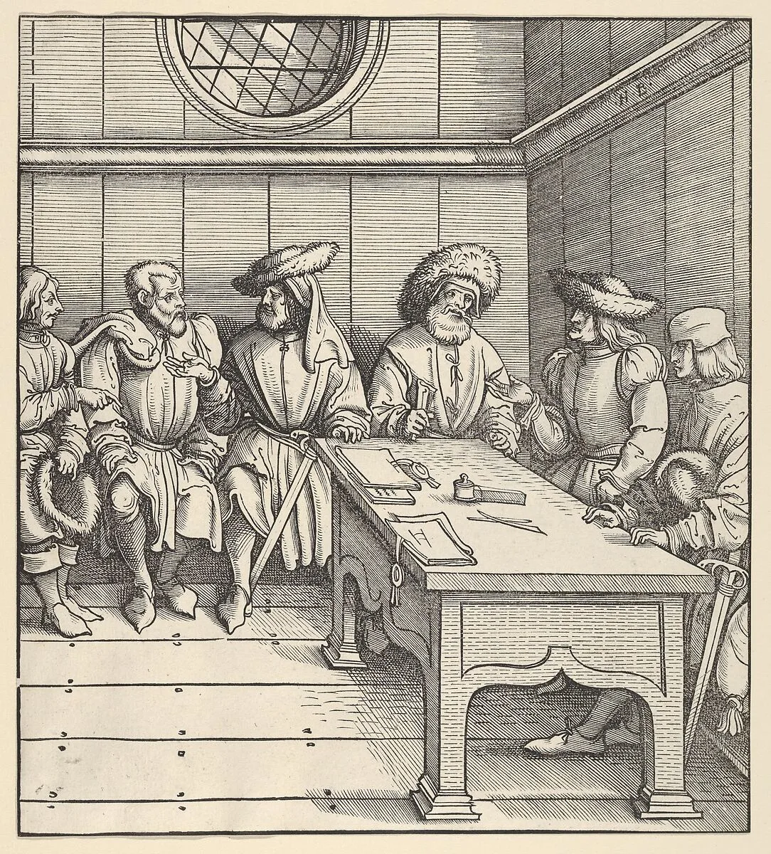 The White King's Council with the Captors, from Der Weisskunig — Hans Burgkmair|Jost de Negker|Marx Treitz-Sauerwein von Ehrentreitz