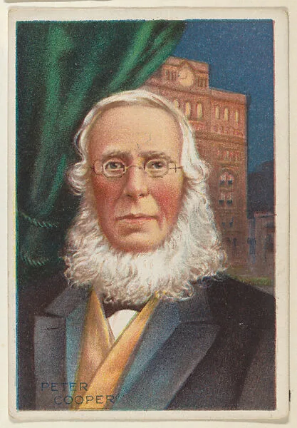 Peter Cooper, from the "Heroes of History" series (T68), issued with Miners Extra Smoking Tobacco, Natural Leaf Scrap, and Royal Bengals Little Cigars — Peter Cooper|Royal Bengals Little Cigars