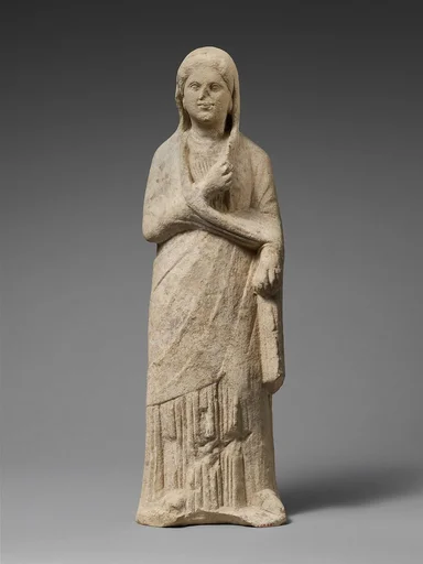Limestone statuette of a female votary