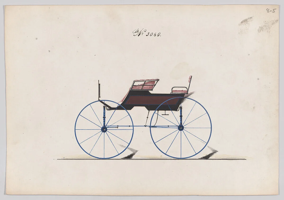 Design for 4 seat Phaeton, no top, no. 3069 — Brewster & Co.