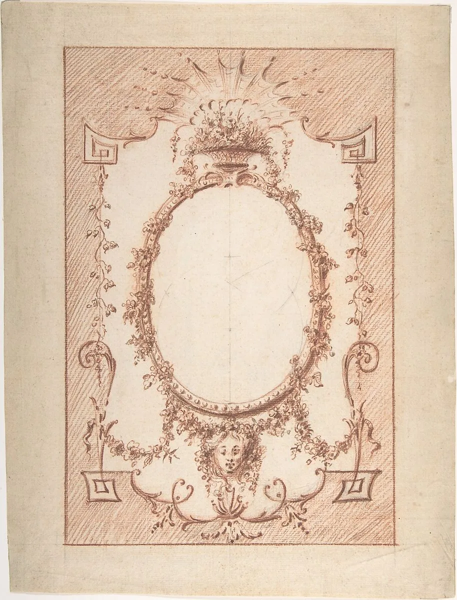 Design for Upright Decorative Panel — Anonymous, French, 18th century