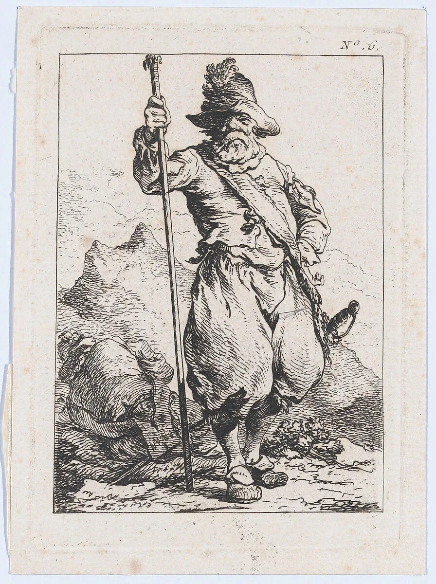 Standing Man Holding a Lance — Philippe Jacques de Loutherbourg