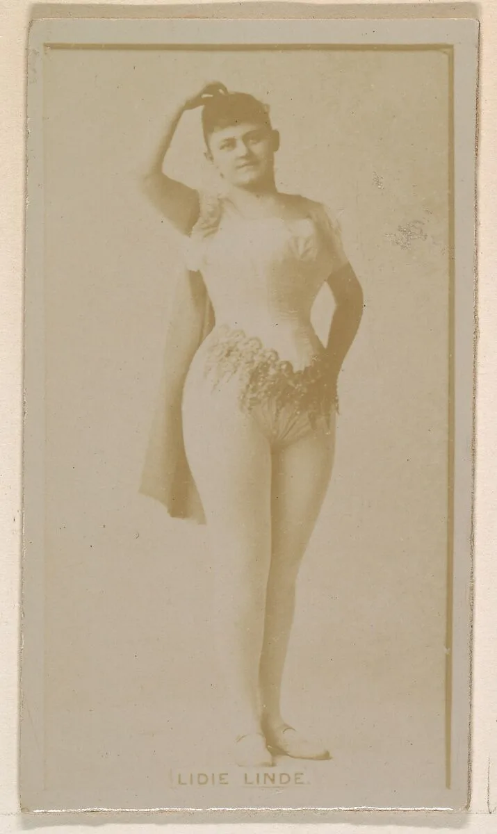 Lidie Linde, from the Actresses series (N245) issued by Kinney Brothers to promote Sweet Caporal Cigarettes — Kinney Brothers Tobacco Company