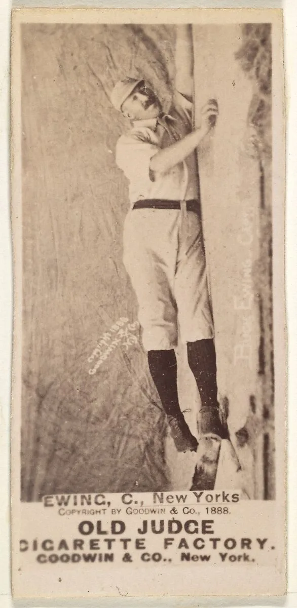 William "Buck" Ewing, Captain and Catcher, New York, from the Old Judge series (N172) for Old Judge Cigarettes — Goodwin & Company