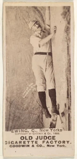William "Buck" Ewing, Captain and Catcher, New York, from the Old Judge series (N172) for Old Judge Cigarettes