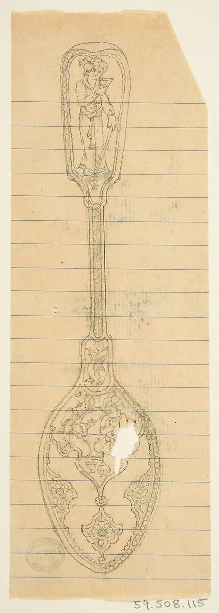 Design for a Spoon — Anonymous, French, 19th century