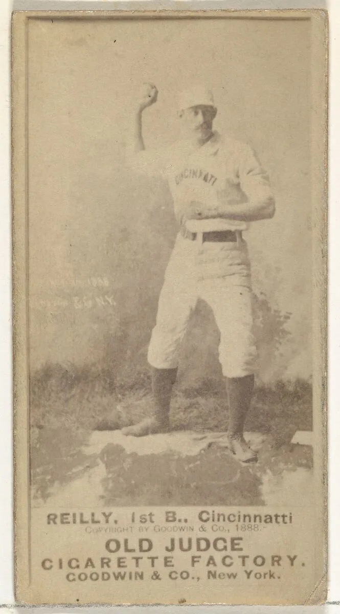 John Good "Long John" Reilly, 1st Base, Cincinnati, from the Old Judge series (N172) for Old Judge Cigarettes — Goodwin & Company