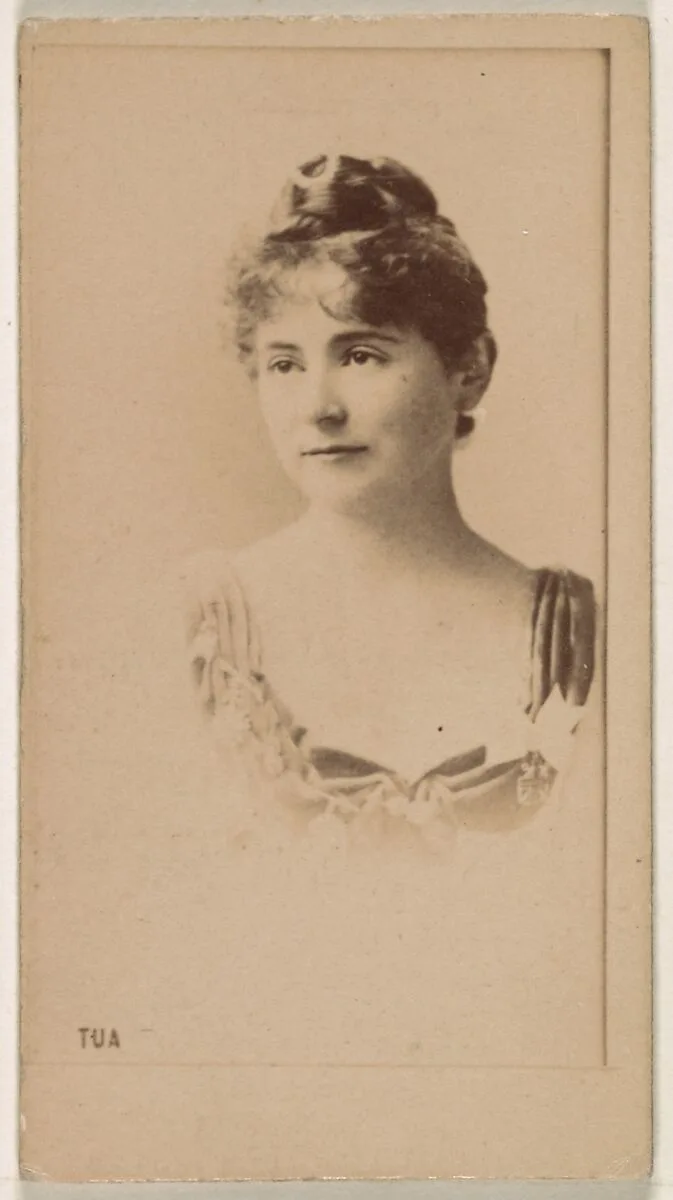 Miss Tua, from the Actresses series (N245) issued by Kinney Brothers to promote Sweet Caporal Cigarettes — Kinney Brothers Tobacco Company