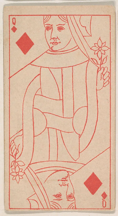 Queen of Diamonds, from the Transparent Playing Cards series (N220) issued by Kinney Bros. — Kinney Brothers Tobacco Company