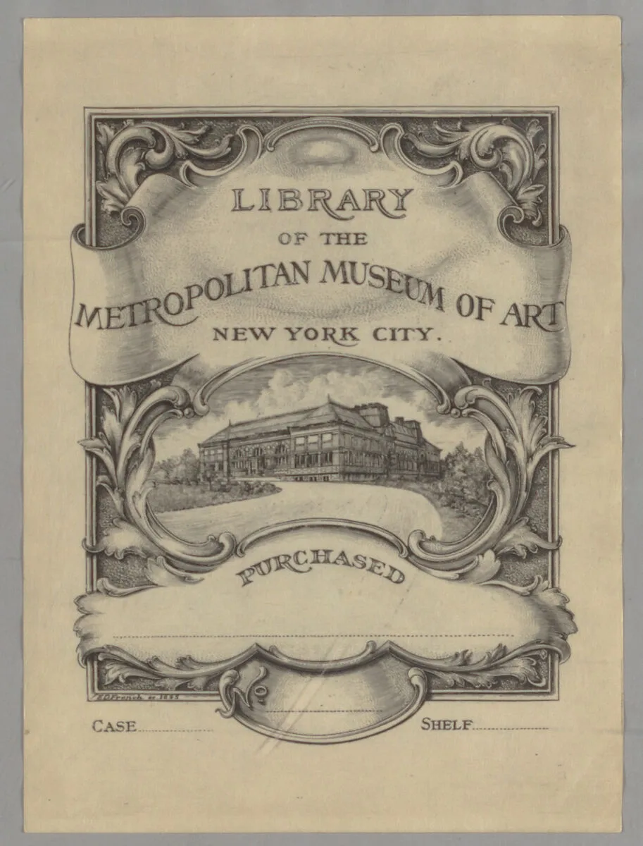Library of the Metropolitan Museum of Art bookplate — Edwin Davis French