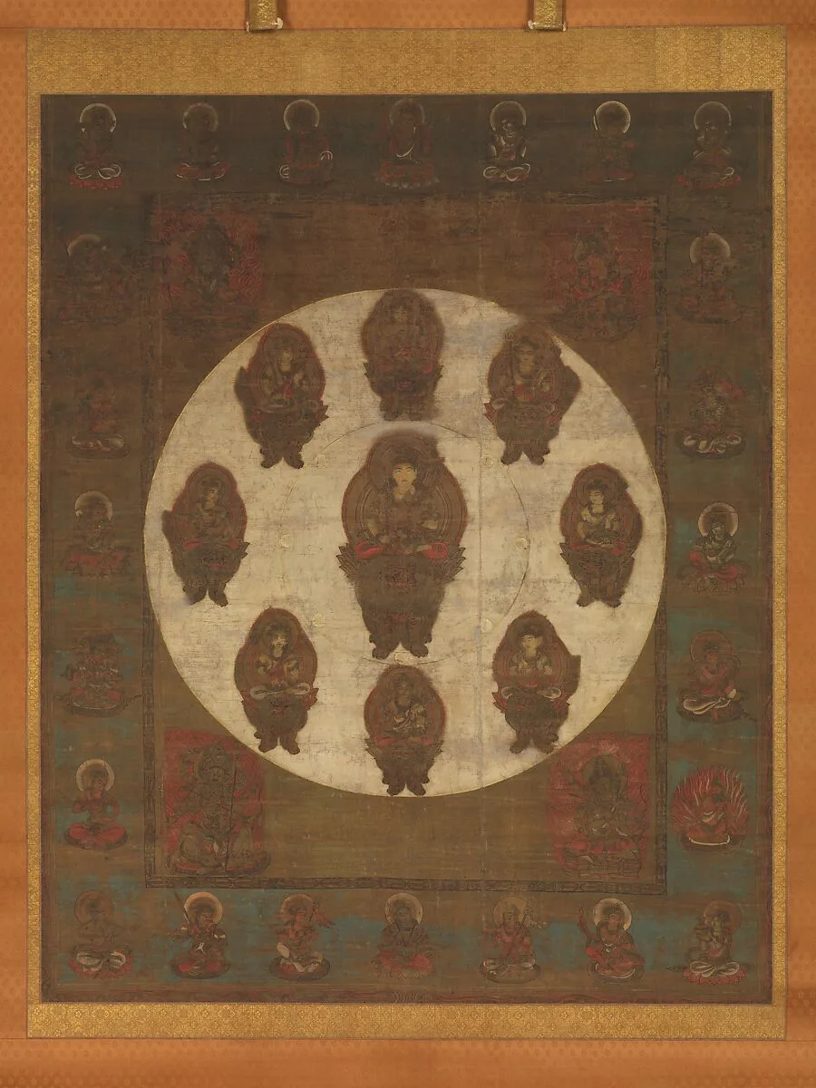 八字文殊曼荼羅図|Mandala of the Bodhisattva Monju (Manjushri) of the Eight Syllables — Unknown