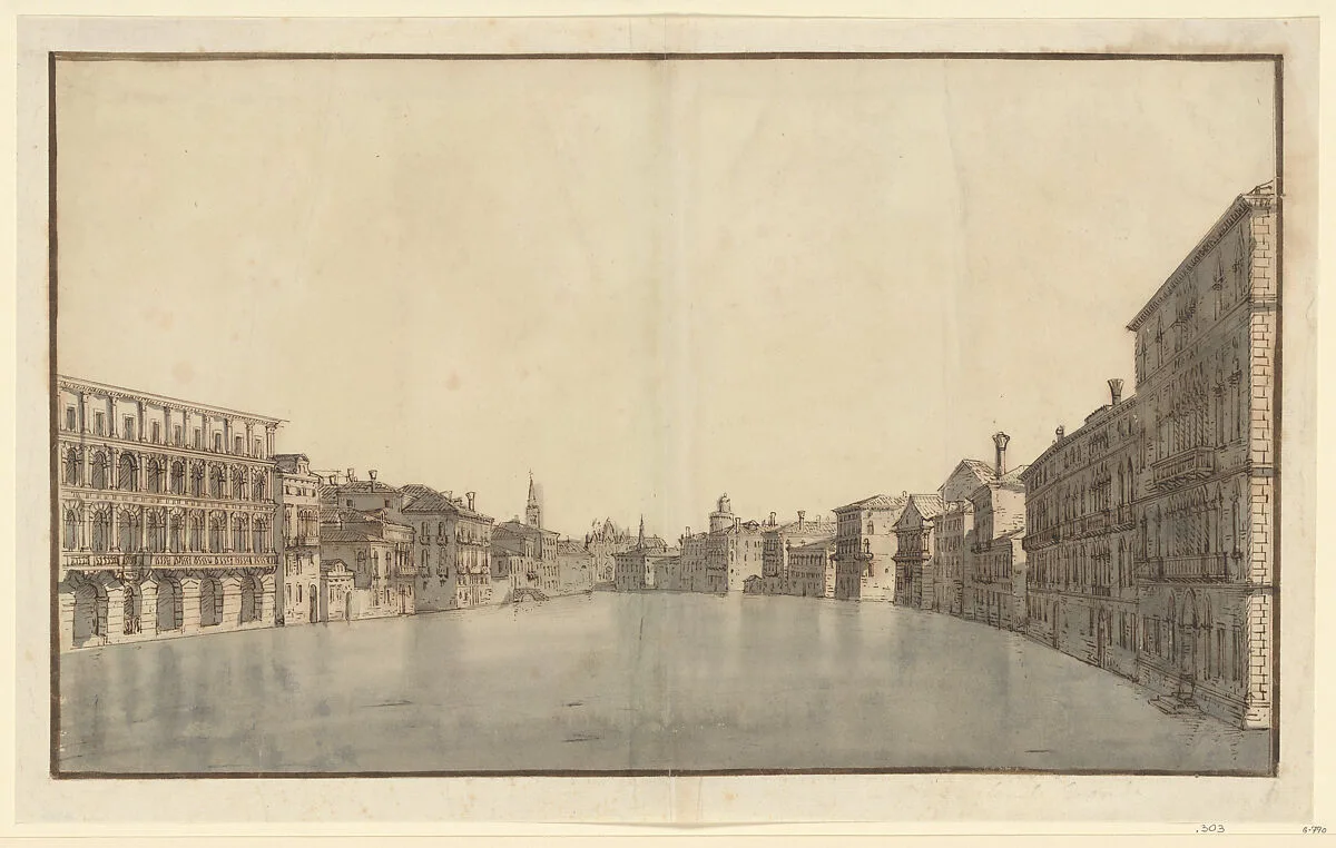 The Grand Canal from Ca'Moro-Lin and Ca'Foscari to the Carità — Bernardo Bellotto