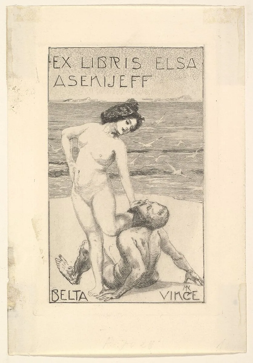 Ex Libris of Elsa Asenijeff — Max Klinger