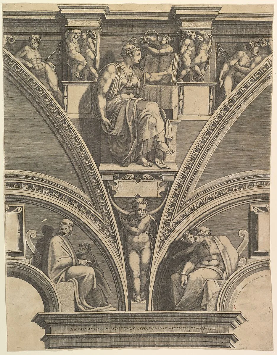 The Eritrean Sibyl, from "Prophets and Sibyls in the Sistine Chapel" — Giorgio Ghisi|Michelangelo Buonarroti|Nicolaus van Aelst