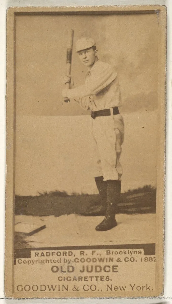 Radford, Right Field, Brooklyn Bridegrooms, from the Old Judge series (N172) for Old Judge Cigarettes — Goodwin & Company