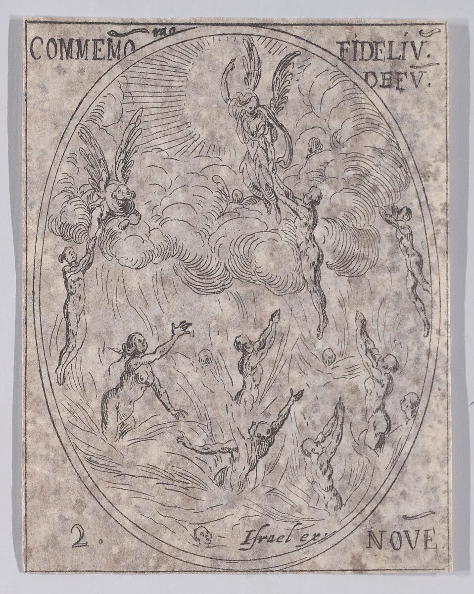 La Commémoration des Morts (All Souls' Day), from November 2nd, from "Les Images De Tous Les Saincts et Saintes de L'Année" (Images of All of the Saints and Religious Events of the Year) — Israël Henriet|Jacques Callot